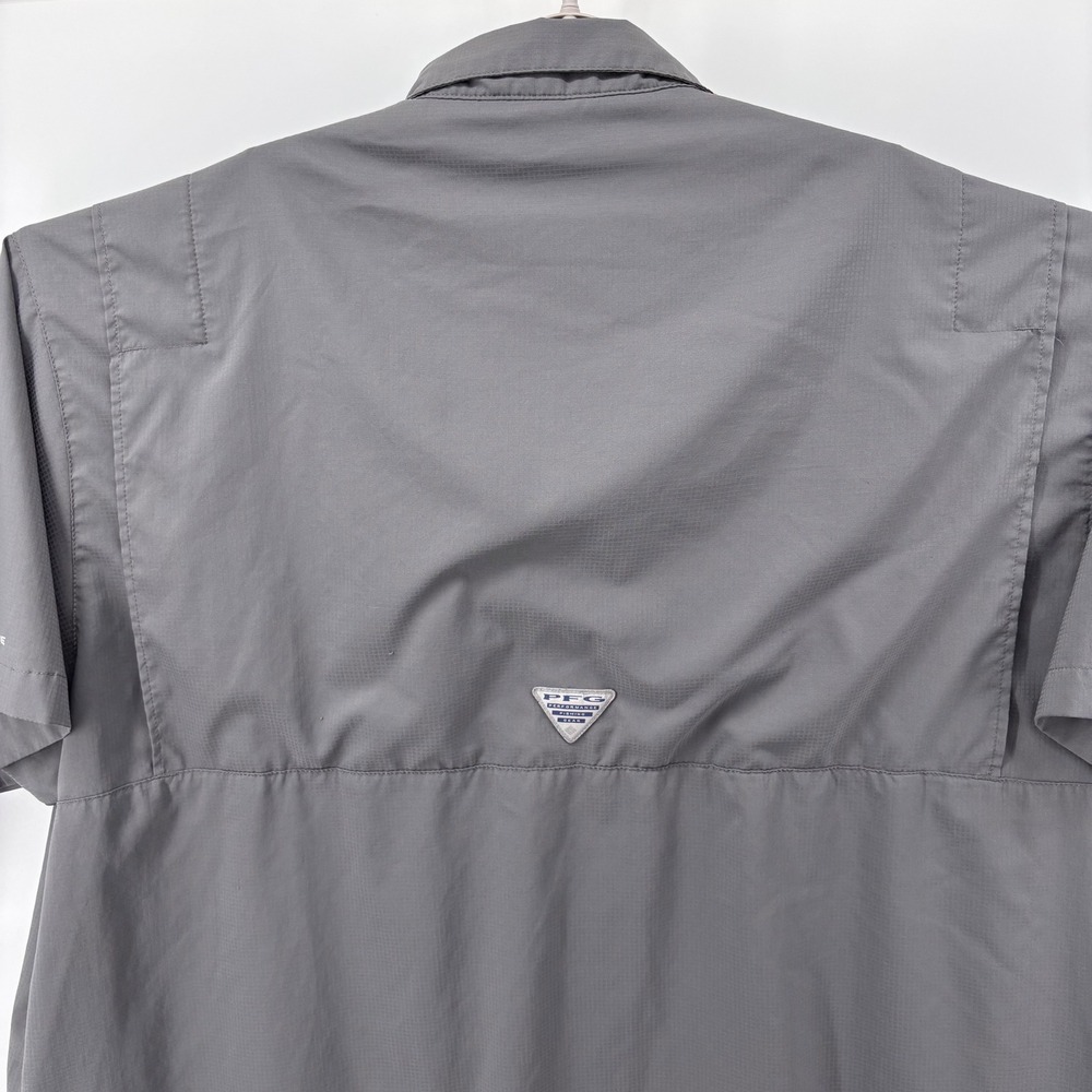 Columbia Tamiami II PFG Button Shirt Men 4X Gray Short Sleeve Fishing Vented UPF - Picture 5 of 12